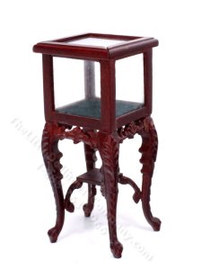 (image for) Miniature Mahogany and Glass Display Case for Dollhouses