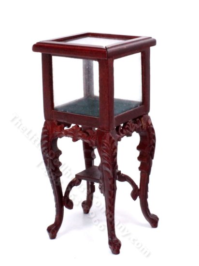 (image for) Miniature Mahogany and Glass Display Case for Dollhouses