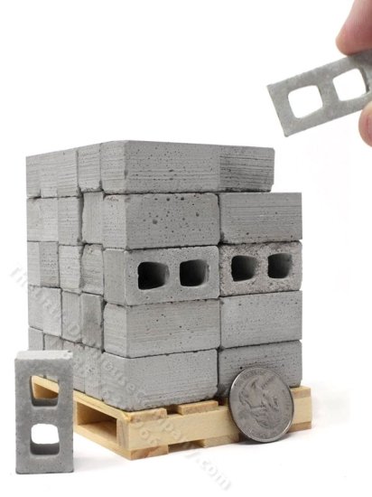 (image for) Miniature Pallet of Cinderblocks for Dollhouses (50pcs)