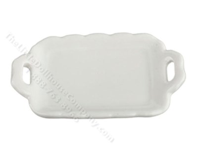 (image for) Miniature White Ceramic Tray for Dollhouses