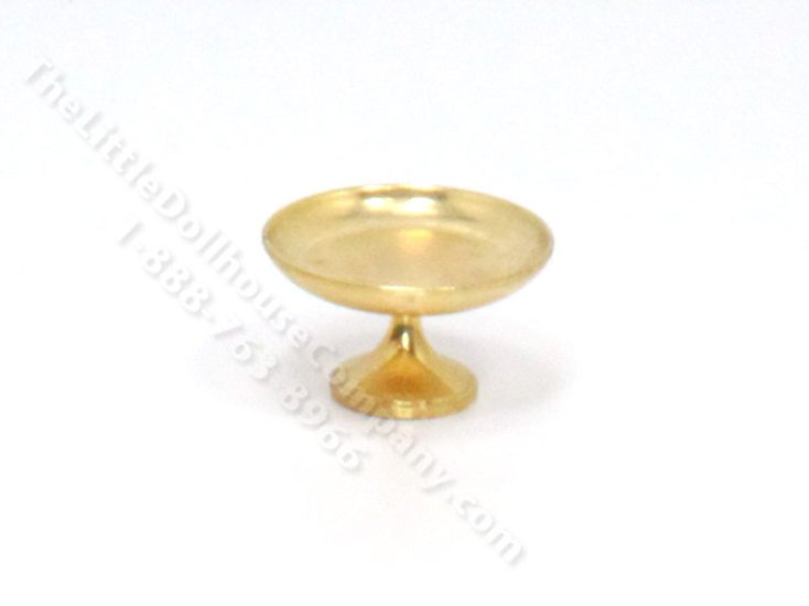 (image for) Miniature Gold Coloured Cake Pedestal for Dollhouses