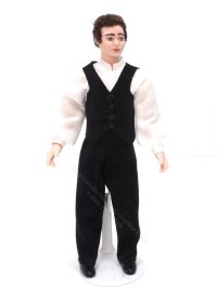(image for) Miniature Porcelain 'Eddie' Doll in Black Vest