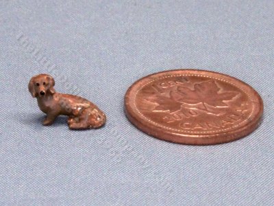 (image for) 1/144 Scale Dachshund Polymer Figurine for Dollhouses