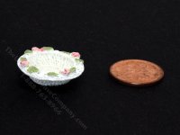 (image for) Miniature Round White Wicker Bowl for Dollhouses