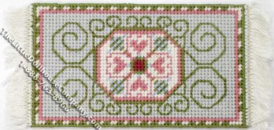 (image for) Dollhouse Scale Model Heart Theme Rug