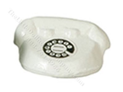 (image for) Miniature White Rotary Phone for Dollhouses