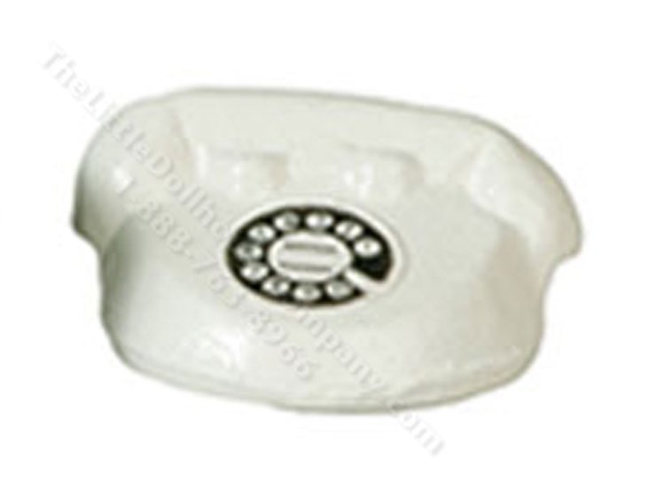 (image for) Miniature White Rotary Phone for Dollhouses