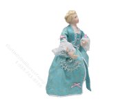 (image for) Miniature Handcrafted 18th Century Woman in Turquoise