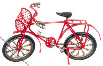 (image for) Miniature Red Child's Bicycle for Dollhouses