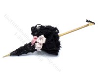 (image for) Miniature Black Lace Parasol by Julie Dewar for Dollhouses