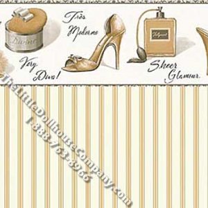 (image for) Beige Boudoir Pattern Miniature Wallpaper for Dollhouses