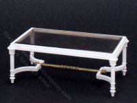 (image for) Miniature White Glass-Top Coffee Table