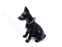 (image for) Miniature Black Doberman Dog for Dollhouses