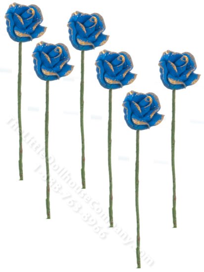 (image for) Miniature Blue Roses for Dollhouses
