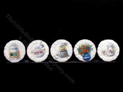 (image for) Miniature Decorative Ceramic Plates for Dollhouses (1/pkg)