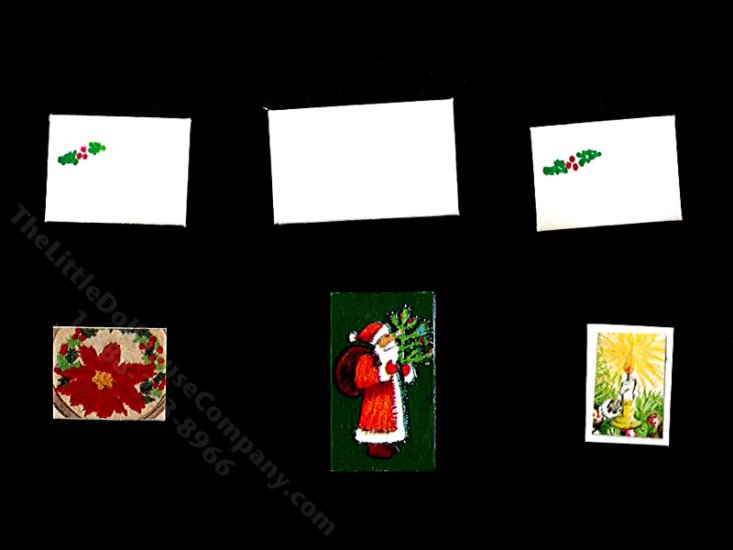(image for) Miniature Set of Christmas Cards for Dollhouse