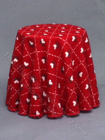 (image for) Miniature Round Table with Flower Tablecloth - Designs by Janet