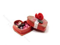(image for) Miniature Handmade Valentine's Box of Chocolates for Dollhouses