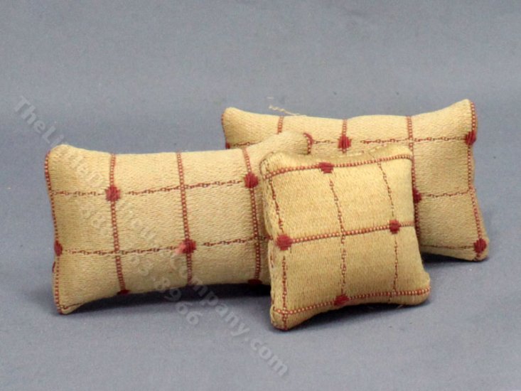 (image for) Miniature Set of Gold Pillows for Dollhouses