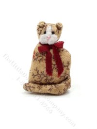 (image for) Miniature Quilted Cat Statue for Dollhouses
