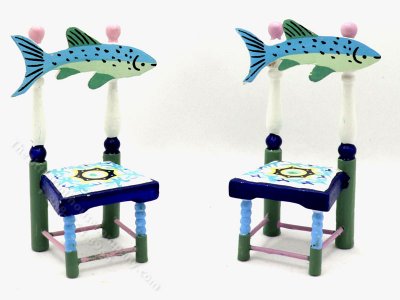 (image for) Miniature Set Of Two Fish Kitchen Chairs, Eye Candy