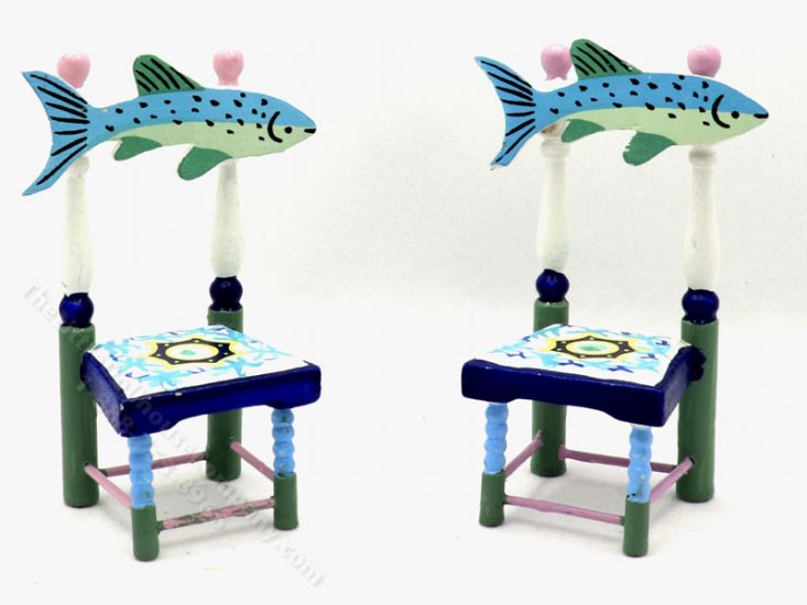 (image for) Miniature Set Of Two Fish Kitchen Chairs, Eye Candy