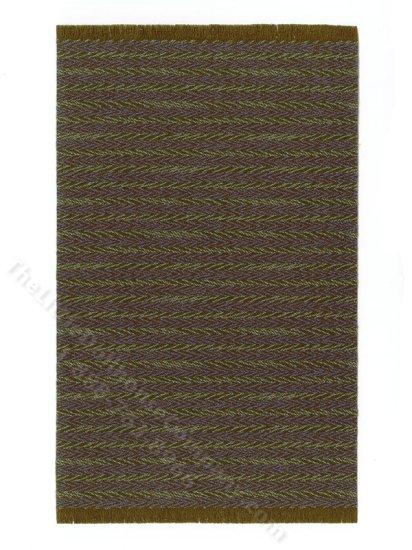 (image for) Miniature Green Stripe Rug for Dollhouses - Wide