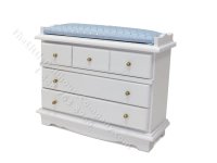 (image for) Miniature Changing Table/Chest w/ Blue Pad for Dollhouses