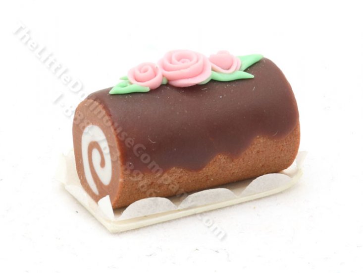 (image for) Miniature Swiss Roll with Rose Topping