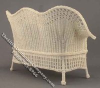 (image for) Miniature White Wicker Sofa for Dollhouses