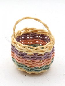 (image for) Miniature Tri-Colour Round Woven Basket