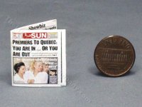 (image for) Miniature Replica 'Toronto Sun' Newspaper for Dollhouse