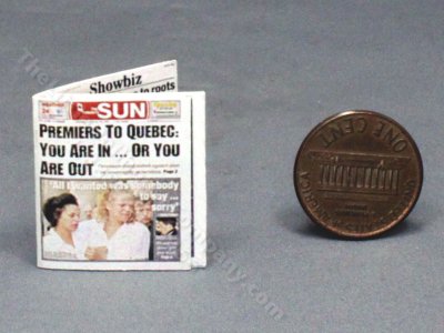 (image for) Miniature Replica 'Toronto Sun' Newspaper for Dollhouse