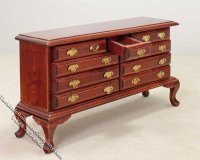(image for) Miniature Mahogany 6 Piece Bedroom Set for Dollhouses