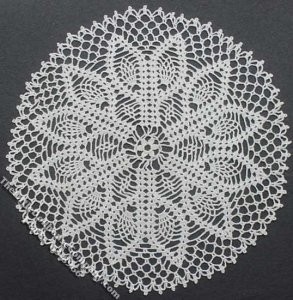 (image for) Miniature Handmade Lace Round Doily for Dollhouses