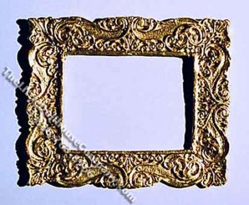 (image for) Miniature Gold Coloured Rectangular Picture Frame for Dollhouses