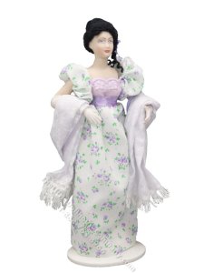(image for) Vintage Miniature Handcrafted Regency Woman in Lilac