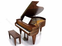 (image for) Miniature Handmade Grand Piano and Bench for Dollhouses