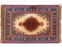 (image for) Miniature Medium Oriental Stle Rug - Blue, Red and Tan