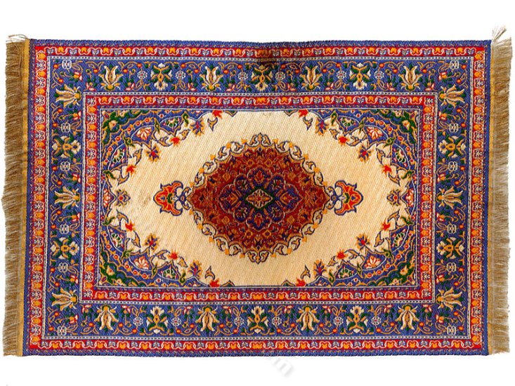 (image for) Miniature Medium Oriental Stle Rug - Blue, Red and Tan