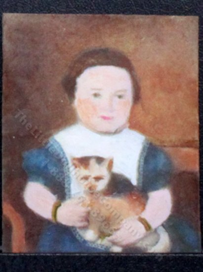 (image for) Miniature Portrait of a Child with a Cat by Larry Morganti