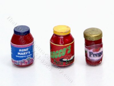(image for) Miniature Jar of Pasta Sauce for Dollhouses (1/pk)