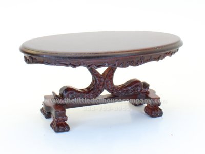 (image for) Oval Club Room Pedestal Coffee Table in Mahogany