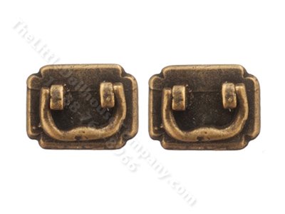 (image for) Miniature Antique Brass Trunk Handles for Dollhouses