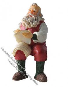(image for) 1/12 Scale Sitting Santa Claus Resin Doll for Dollhouses