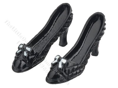(image for) Miniature Pair of Lady's Black Pumps for Dollhouses