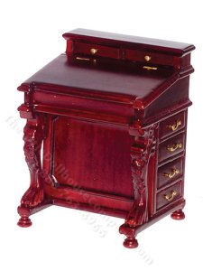(image for) Miniature Mahogany Davenport Desk for Dollhouses