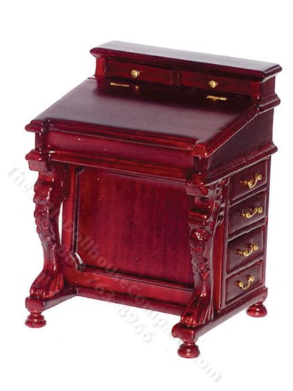 (image for) Miniature Mahogany Davenport Desk for Dollhouses