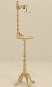 (image for) Miniature Cream Pedestal Birdcage Stand with Floral Accents