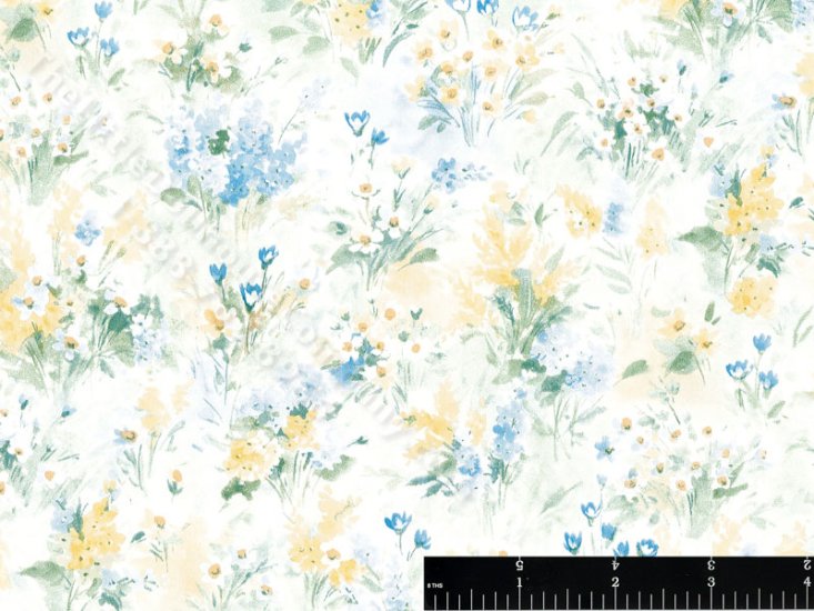 (image for) Blue and Yellow Watercolour Miniature Wallpaper for Dollhouses
